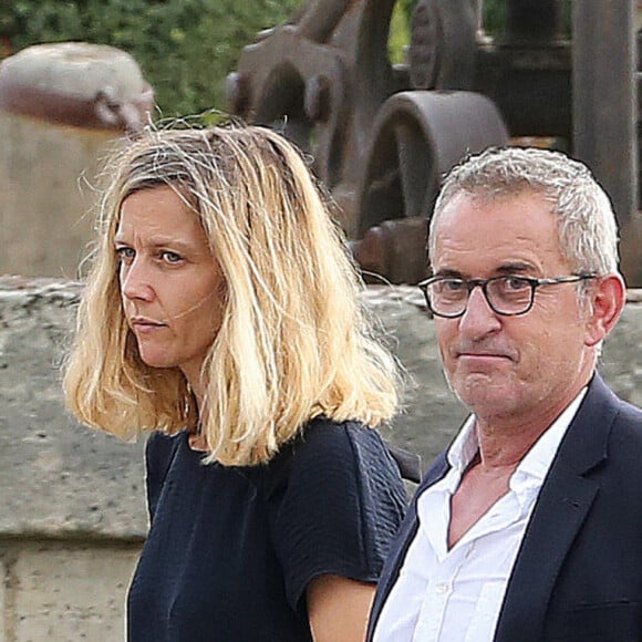 Exclusif - Christophe Dechavanne et Elena Foïs - hommage national à Jean-Paul Belmondo à l'Hôtel des Invalides à Paris le 9 septembre 2021 © Panoramic / Bestimage