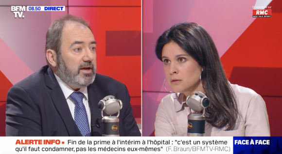 Apolline de Malherbe a reçu le ministre de la Santé, François Braun, dans son émission "Face à Face" sur BFMTV