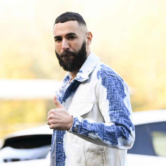 Karim Benzema - Arrivée des joueurs de l'équipe de France à Clairefontaine, le 14 novembre 2022.