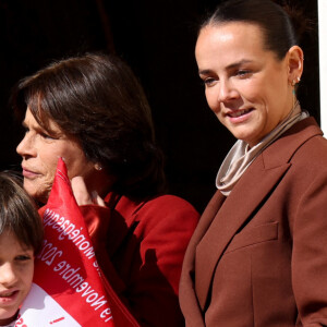 Louis Ducruet et sa femme Marie Chevallier, Raphaël Elmaleh, La princesse Stéphanie de Monaco, Pauline Ducruet lors de la Fête Nationale de la principauté de Monaco, le 19 novembre 2022. © Claudia Albuquerque/Bestimage