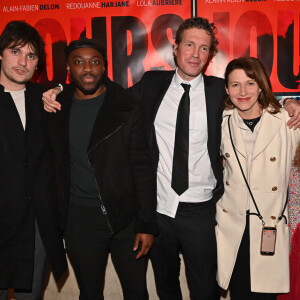 Alain-Fabien Delon, Edson Anibal, le réalisateur David Lanzmann et Caroline Ducey lors de l'avant-première du film "Jours sauvages" au cinéma Max Linder à Paris le 3 avril 2023. © Tony Fitoussi / Bestimage