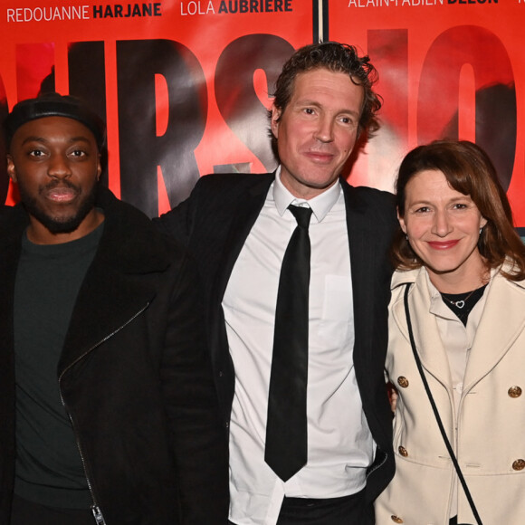 Alain-Fabien Delon, Edson Anibal, le réalisateur David Lanzmann et Caroline Ducey lors de l'avant-première du film "Jours sauvages" au cinéma Max Linder à Paris le 3 avril 2023. © Tony Fitoussi / Bestimage