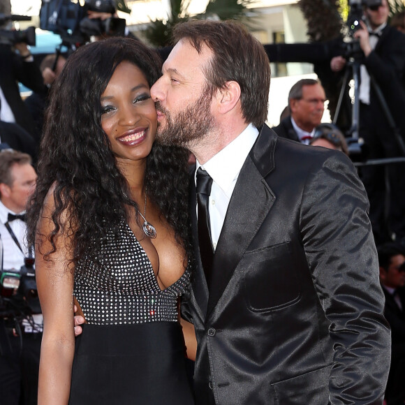 Samuel Le Bihan et sa compagne Daniela Beye - Montée des marches du film "Inside Out" (Vice-Versa) lors du 68 ème Festival International du Film de Cannes, à Cannes le 18 mai 2015.