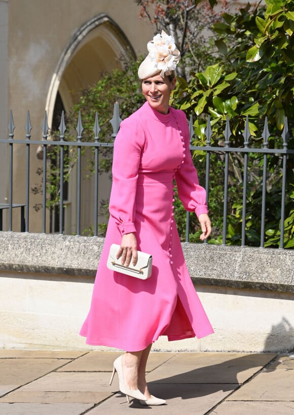 Zara Phillips (Zara Tindall) - La famille royale du Royaume Uni arrive pour assister à la messe de Pâques à la chapelle Saint Georges au château de Windsor, le 9 avril 2023. 