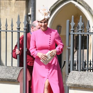 Zara Phillips (Zara Tindall) - La famille royale du Royaume Uni arrive pour assister à la messe de Pâques à la chapelle Saint Georges au château de Windsor, le 9 avril 2023. 