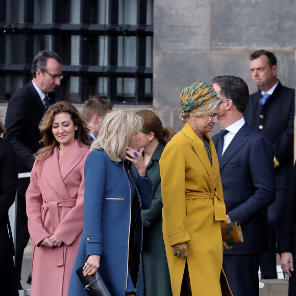 Accueil officiel du Président Emmanuel Macron et de Brigitte Macron par le Roi Willem-Alexander et la Reine Máxima des Pays-Bas au palais royal à Amsterdam le 11 avril 2023. © Dominique Jacovides / Bestimage 