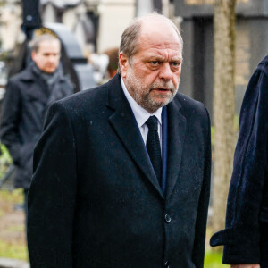 Le ministre de la justice, Eric Dupond-Moretti - Sorties des obsèques de l'avocat Hervé Temime au cimetière du Montparnasse à Paris, France, le 14 avril 2023. © Clovis-Jacovides/Bestimage