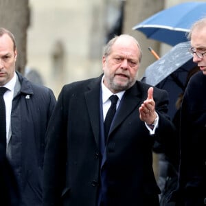 Eric Dupond-Moretti, ministre de la Justice - Sorties des obsèques de l'avocat Hervé Temime au cimetière du Montparnasse à Paris, France, le 14 avril 2023. © Clovis-Jacovides/Bestimage