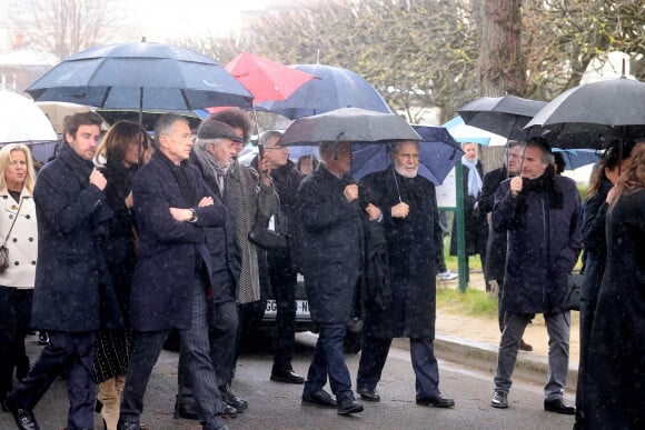 François Sarkozy - Arrivées aux obsèques de l'avocat Hervé Temime au cimetière du Montparnasse à Paris, France, le 14 avril 2023. © Clovis-Jacovides/Bestimage