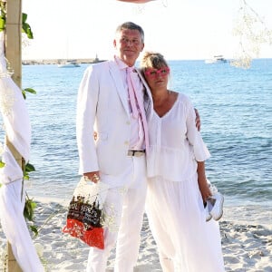 Exclusif - Soirée du mariage de Christine Bravo et Stéphane Bachot sur la plage du restaurant Marinella à l'Ile Rousse en Corse le 11 Juin 2022 © Dominique Jacovides / Bestimage