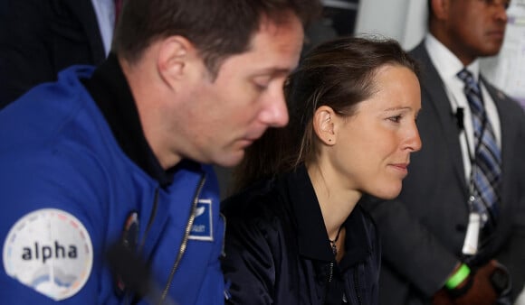 Thomas Pesquet et Sophie Adenot - Le président de la République française E.Macron participe à une réunion de travail sur la coopération spatiale au siége de la NASA à Washington, le 30 novembre 2022. © Dominique Jacovides / Bestimage 