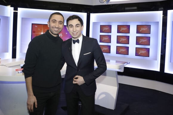 Exclusif - Jordan de Luxe et Jimmy Mohamed sur le plateau de l'émission "Chez Jordan" à Paris le 3 avril 2023. © Cédric Perrin / Bestimage