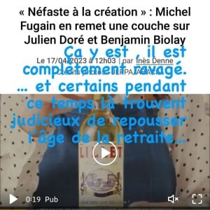 "Ça y est, il est complétement ravagé. Et certains pendant ce temps-là trouvent judicieux de repousser l'âge de la retraite", s'est-il insurgé, en partageant une photo d'un article de "Voici".
Benjamin Biolay, Instagram.