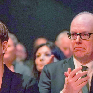 Charlène Wittstock Princesse de Monaco - Prince Albert II de Monaco - Vente aux enchères d'un tableau lors de la soirée Hall of Fame - Soirée "Hall of Fame" du RC Toulon à Toulon, le 18 avril 2023. © Norbert Scanella / Panoramic / Bestimage 