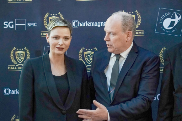 Princesse Charlene de Monaco - Prince Albert II de Monaco - Soirée "Hall of Fame" du RC Toulon à Toulon, le 18 avril 2023. © Norbert Scanella / Panoramic / Bestimage 