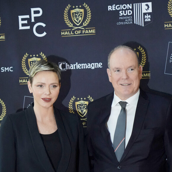 Charlène Wittstock Princesse de Monaco - Prince Albert II de Monaco - Soirée "Hall of Fame" du RC Toulon à Toulon, le 18 avril 2023. © Norbert Scanella / Panoramic / Bestimage 