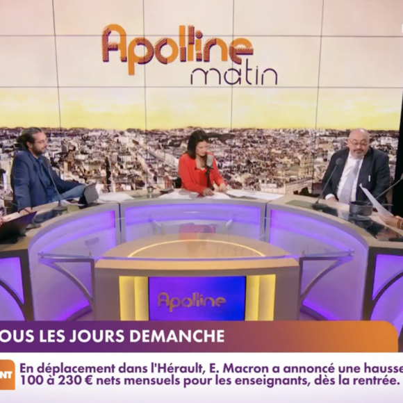 Arnaud Demanche se moque de l'arrêté sur l'interdiction des casseroles lors de rassemblements dans l'émission "Apolline matin" d'Apolline de Malherbe. RMC Story