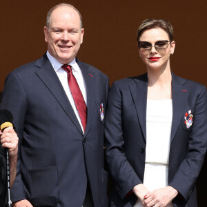 No Tabloids - Le prince Albert II de Monaco, la princesse Charlène de Monaco lors de l' édition 2023 du Tournoi Sainte Dévote de Rugby au Stade Louis II à Monaco le 22 avril 2023. © Jean-Charles Vinaj / Pool Monaco / Bestimage 
