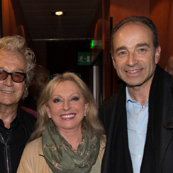 Exclusif - Franka Berger (soeur de Michel Berger), Luc Plamondon, Véronique Sanson, Jean-François Copé et sa femme Nadia - People au concert de Véronique Sanson à l'Olympia à Paris, le 4 février 2015. L'artiste est actuellement en tournée à travers la France jusqu'en décembre et sera les 6, 7, 18 et 19 avril prochain à l'Olympia et au palais des Sports de Paris, les 9 et 10 octobre.