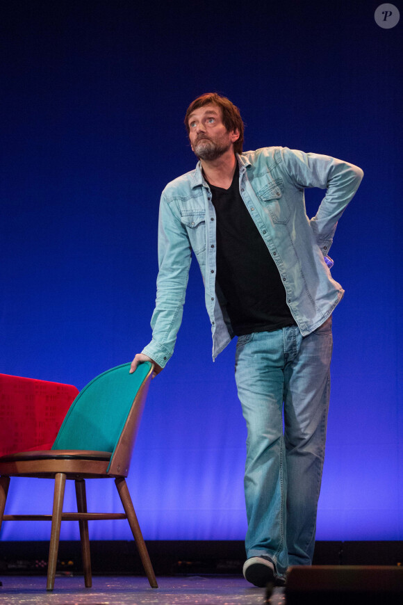 Exclusif - Pierre Palmade - Répétitions du spectacle de la "Troupe à Palmade" sur la scène du théâtre de l'Oeuvre à Paris, avec Muriel Robin en invitée d'honneur. Le 28 avril 2019 © Cyril Moreau / Bestimage 