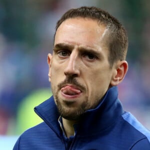 Franck Ribery - L'equipe de France de football s'est qualifiee pour la prochaine Coupe du Monde au Bresil en battant l'Ukraine 3 a 0 au Stade de France en match de barrage a Saint-denis le 19 novembre 2013.