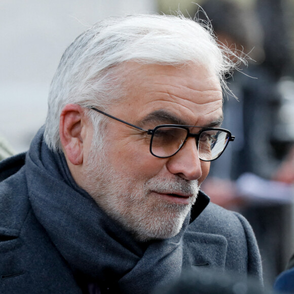 Pascal Praud - Obsèques de Jean-Pierre Pernaut en la Basilique Sainte-Clotilde à Paris le 9 mars 2022. © Christophe Clovis / Bestimage
