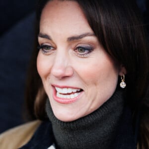 Kate Catherine Middleton, princesse de Galles, en visite au club Dowlais Rugby Club. Le 28 avril 2023