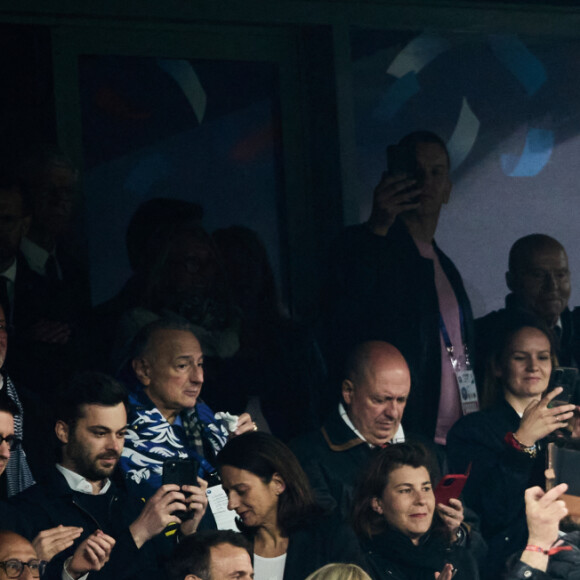 Emmanuel Macron et sa femme Brigitte lors du match de football de la Coupe de France "Nantes vs Toulouse" au Stade de France à Paris. Le 29 avril 2023 © Cyril Moreau / Bestimage