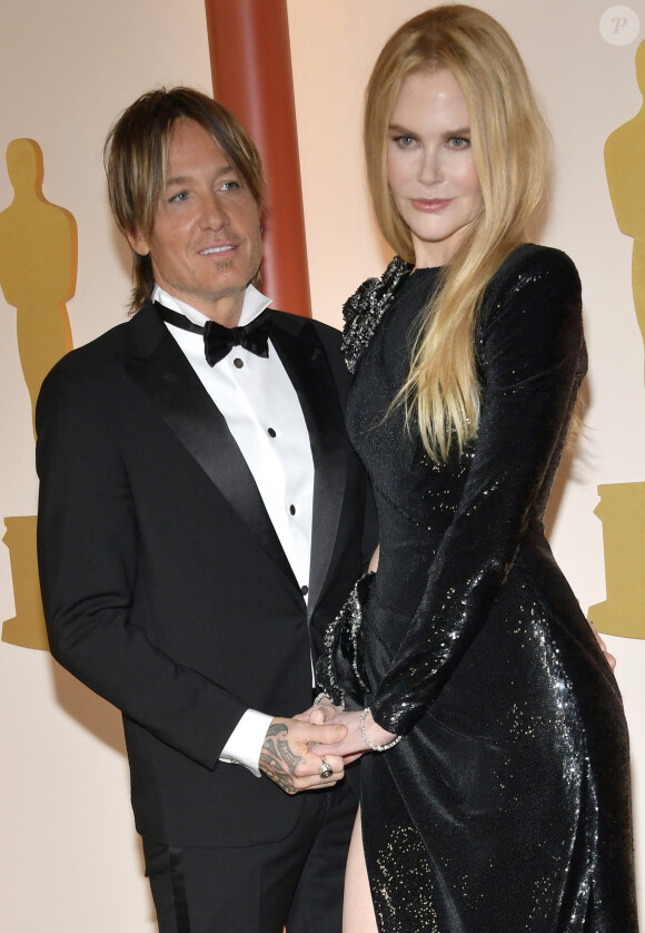 Keith Urban et sa femme Nicole Kidman - Photocall de la 95ème édition de la cérémonie des Oscars à Los Angeles. Le 12 mars 2023