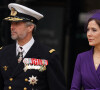 Toujours aussi discrète à ses côtés, la voluptueuse Charlène a fait tourner les têtes dans un incroyable ensemble tout en crème.
Le prince Frederik et la princesse Mary de Danemark - Les invités à la cérémonie de couronnement du roi d'Angleterre à l'abbaye de Westminster de Londres, Royaume Uni, le 6 mai 2023. 
