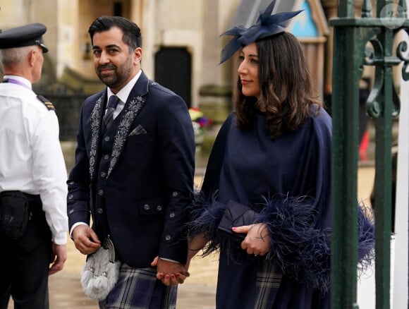 Les invités arrivent à la cérémonie de couronnement du roi d'Angleterre à l'abbaye de Westminster de Londres Humza Yousaf et sa femme Nadia El-Nakla - Les invités à la cérémonie de couronnement du roi d'Angleterre à l'abbaye de Westminster de Londres, Royaume Uni, le 6 mai 2023. 