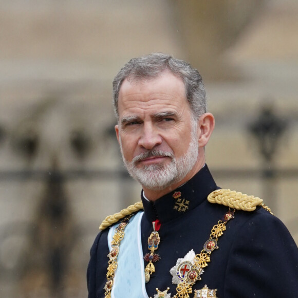 Le roi Felipe VI et la reine Letizia d'Espagne - Les invités arrivent à la cérémonie de couronnement du roi d'Angleterre à l'abbaye de Westminster de Londres, Royaume Uni, le 6 mai 2023.