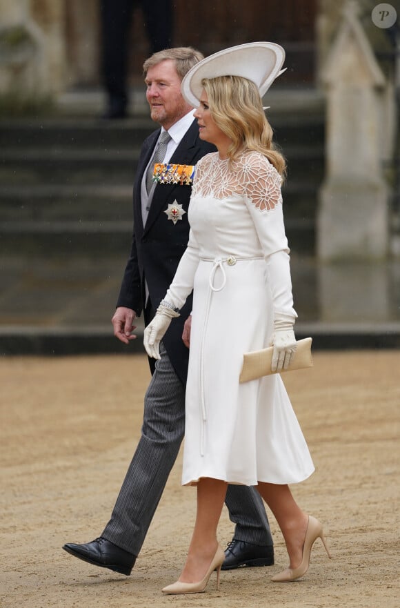 Le roi Willem-Alexander et la reine Maxima des Pays-Bas - Les invités arrivent à la cérémonie de couronnement du roi d'Angleterre à l'abbaye de Westminster de Londres, Royaume Uni, le 6 mai 2023.