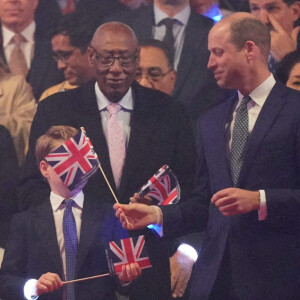 Couronné le 6 mai 2023, le roi Charles III a eu le droit à un concert organisé en son honneur.
Kate Middleton, la princesse Charlotte, le prince George, le prince William - Concert du couronnement au château de Windsor. Le 7 mai 2023. @ Yui Mok/PA Photos/ABACAPRESS.COM