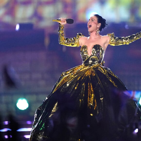 Katy Perry au concert du couronnement du roi et de la reine dans l'enceinte du château de Windsor, Royaume Uni, le 7 mai 2023.