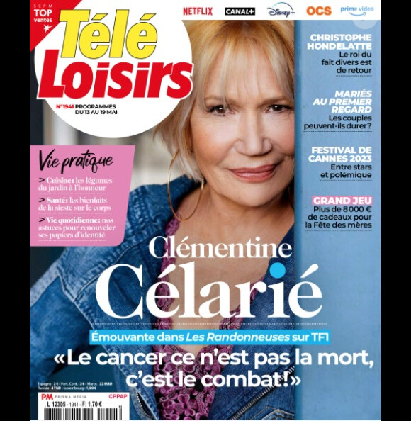 Retrouvez l'interview intégrale de Clémentine Célarié dans le magazine Télé Loisirs, n°1941 du 8 mai 2023.