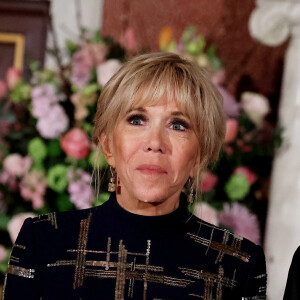 Brigitte Macron au dîner d'Etat offert en l'honneur du Président de la République et de sa femme par le Roi des Pays- Bas au palais royal à Amsterdam le 11 avril 2023. © Dominique Jacovides / Bestimage 