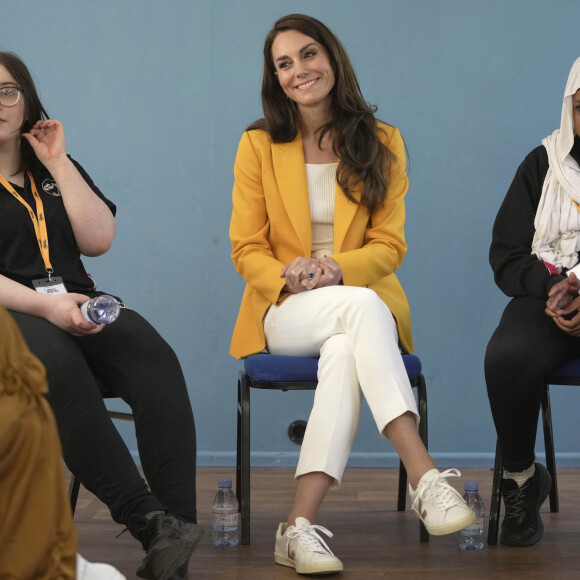 Catherine (Kate) Middleton, princesse de Galles, lors d'une visite au centre communautaire Percy à Bath, le 16 mai 2023. Cette visite a pour but de rencontrer les jeunes soutenus par l'organisme de bienfaisance, "Dame Kelly Holmes Trust Youth Development". 