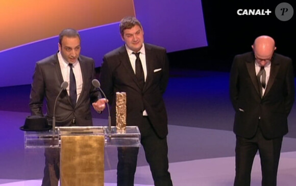 Jacques Audiard, Thomas Videgain et Abdel Raouf-Dafri reçoivent le prix du Meilleur scénario original pour Un prophète.