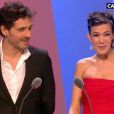 Mélanie Doutey, sublime pour remettre le César du Meilleur premier film, accompagnée de Pascal Elbé.