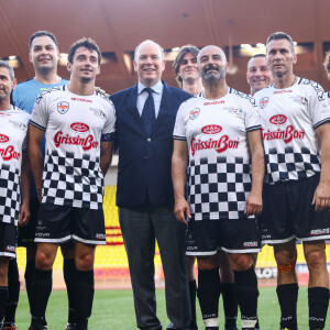 Charles Leclerc, le prince Albert II de Monaco - Match de charité de la 30ème édition du "World Stars Football" avec des pilotes de F1 et des stars du football au profit de l'association "Star Team For The Children" au stade Louis II à Monaco le 23 mai 2023.