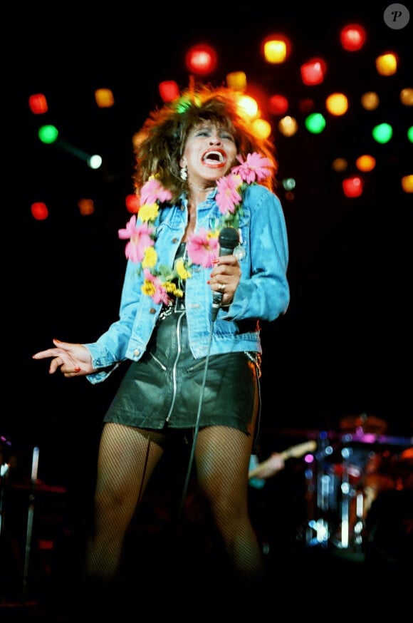 Exclusif - Tina Turner lors de sa tournée à Cologne, le 1er mai 1985 - Le documentaire de "Tina" de HBO, diffusé le 27 mars 2021, retrace la vie et la carrière de Tina Turner. Le 1er mai 1985. 