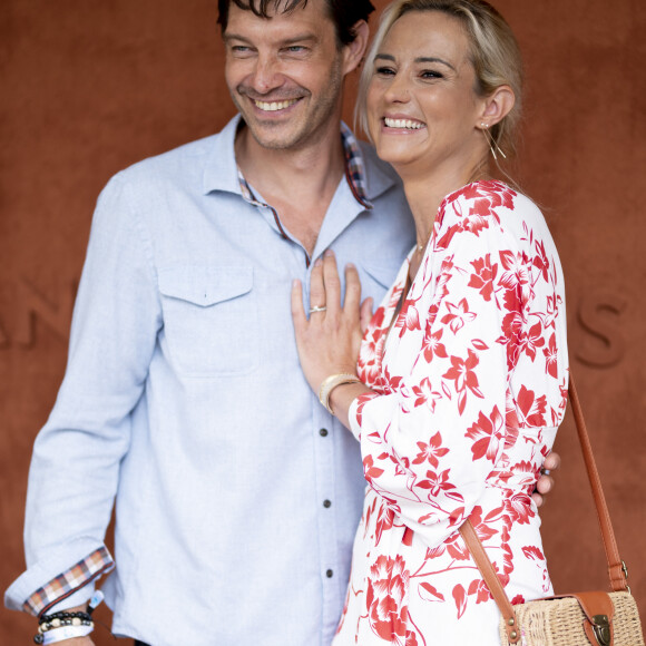 Elodie Gossuin et son mari Bertrand Lacherie au village lors des internationaux de France à Roland Garros le 12 juin 2021. © JB Autissier / Panoramic / Bestimage