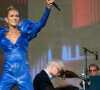 Céline Dion n'est plus montée sur scène depuis mars 2020.
Céline Dion en concert à l'occasion du festival d'été Barclaycard British dans Hyde Park à Londres, le 5 juillet 2019.
