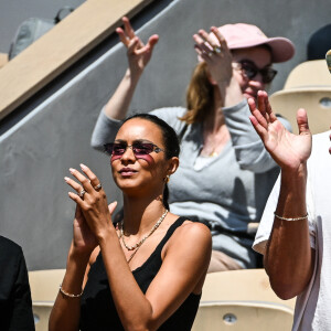 Joakim Noah avec sa femme Lais Ribeiro - Concert de Yannick Noah lors des internationaux de France de Tennis de Roland Garros 2023 à Paris le 27 mai 2023. © Matthieu Mirville/Bestimage 