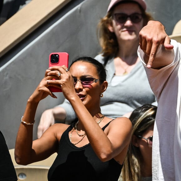 Joakim Noah avec sa femme Lais Ribeiro - Concert de Yannick Noah lors des internationaux de France de Tennis de Roland Garros 2023 à Paris le 27 mai 2023. © Matthieu Mirville/Bestimage 