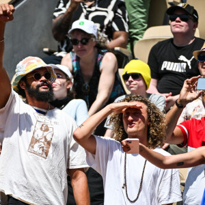 Joakim Noah, Jenaye Noah et Joalukas Noah - Concert de Yannick Noah lors des internationaux de France de Tennis de Roland Garros 2023 à Paris le 27 mai 2023. © Matthieu Mirville/Bestimage 