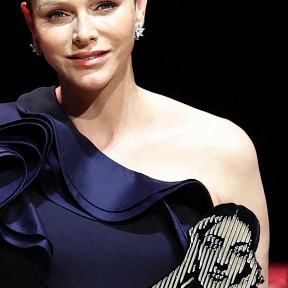 La princesse Charlene de Monaco et le prince ont reçu cette année un Maria Callas Award - Cérémonie des " Maria Callas " Awards à l'Opéra de Monte-Carlo avec I.Efthimiou, Présidente & Fondatrice du Monaco Gala & Awards. Le Maria Callas Monaco Gala & Awards devient une institution annuelle à Monaco destinée à célébrer l'art et l'opéra ainsi qu'à défendre chaque année une nouvelle cause caritative. Le 12 mai 2023 à Monaco. © Claudia Albuquerque / Bestimage 