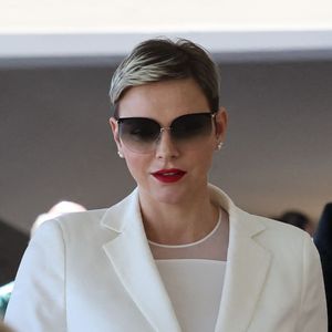 La princesse Charlene de Monaco - La famille princière de Monaco assiste à la finale homme du tournoi Rolex Monte Carlo Masters 2023 à Roquebrune-Cap-Martin le 16 avril 2023. En s'imposant devant Holger Rune, Andrey Rublev a décroché son tout premier Masters 1000. © Claudia Albuquerque/Bestimage 