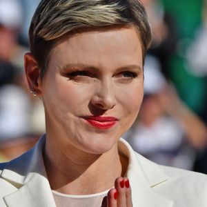 La princesse Charlene de Monaco - La famille princière de Monaco assiste à la finale homme du tournoi Rolex Monte Carlo Masters 2023 à Roquebrune-Cap-Martin le 16 avril 2023. En s'imposant devant Holger Rune, Andrey Rublev a décroché son tout premier Masters 1000. © Bruno Bebert/Bestimage 